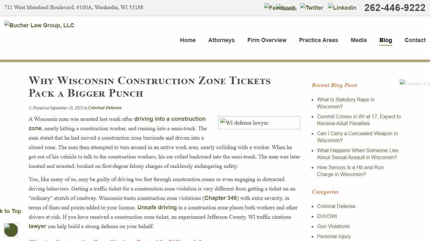Why Wisconsin Construction Zone Tickets Pack a Bigger Punch WI